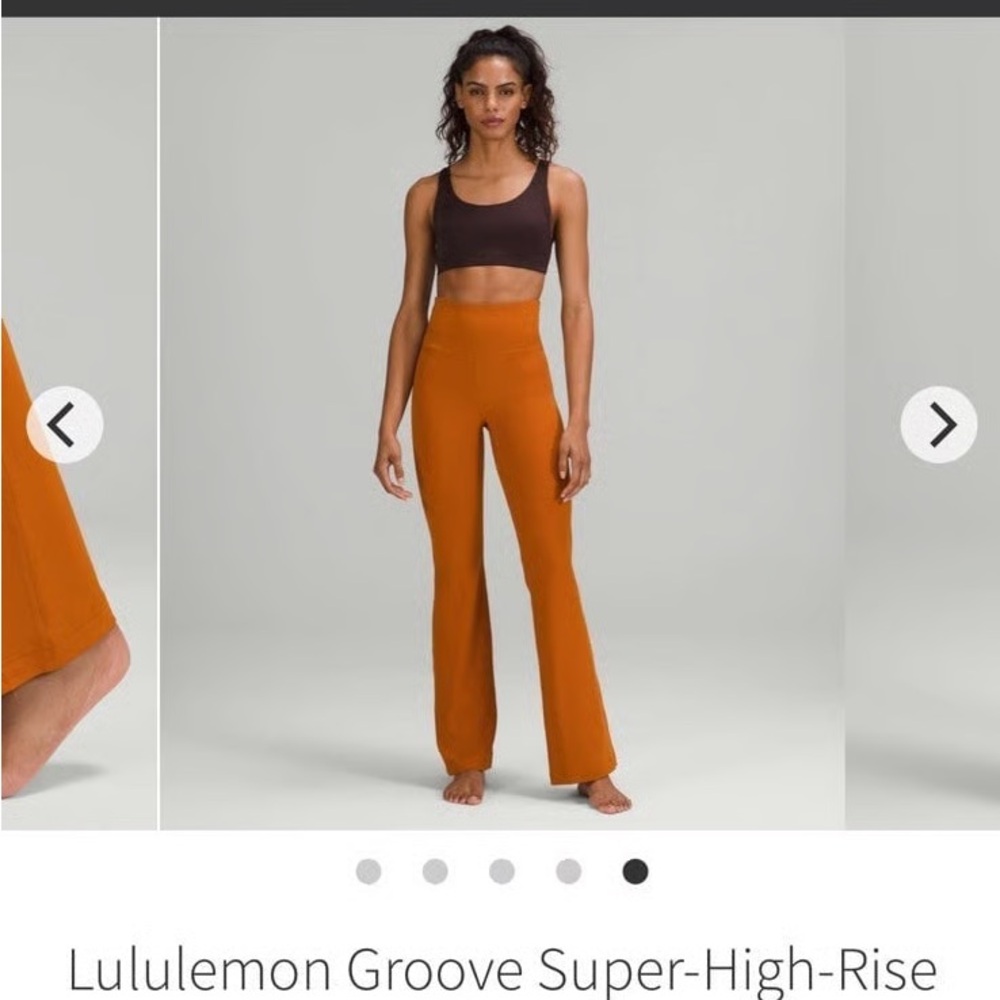 Lululemon Groove Pant Super High Rise Flared Nulu Roasted Orange